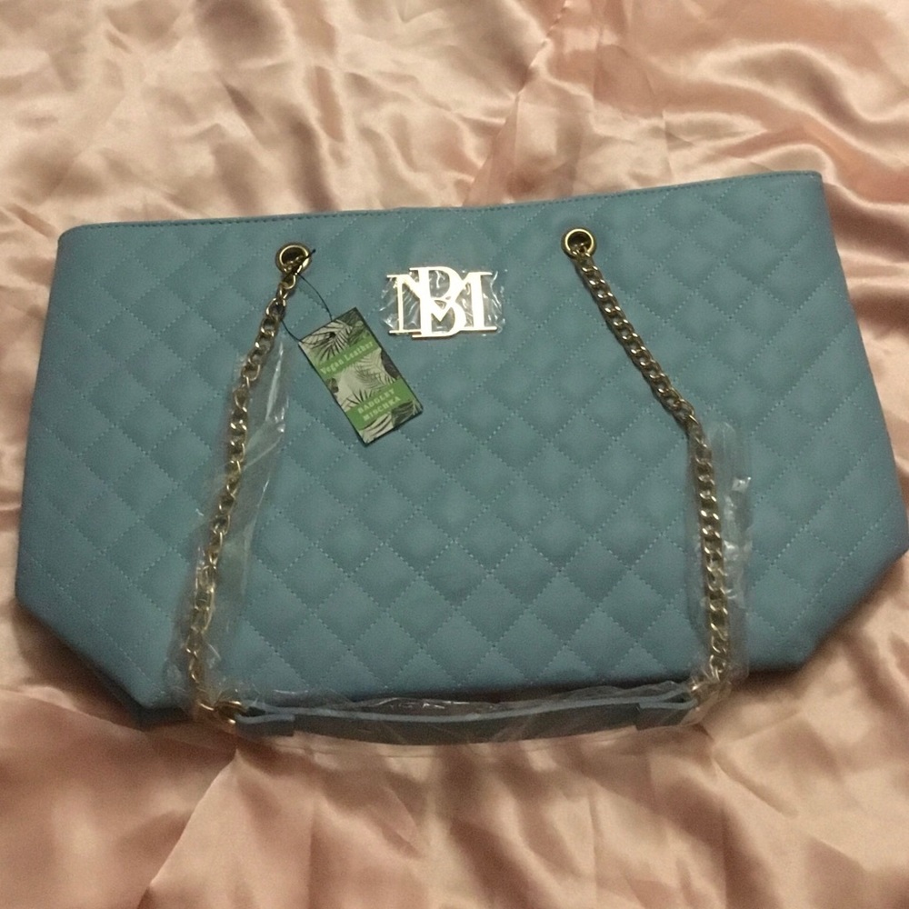 5/30% off - Sky blue 17” wide quilted tote bag